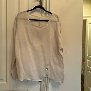 Made in Italy Beige Linen top
